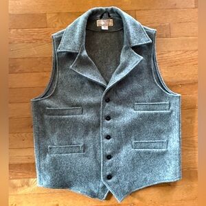Filson Grey Mackinaw Western Vest Large
